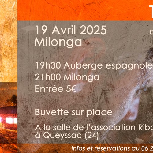 Milonga le 19 Avril 2025 à Queyssac